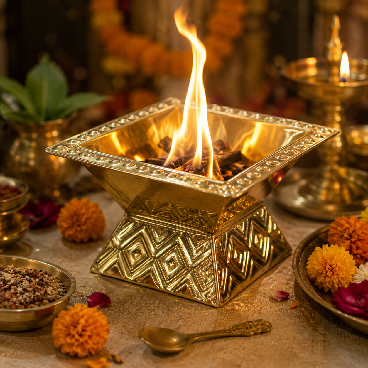 Premium Brass Agnihotra Havan Kund